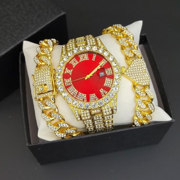 Cuban bracelet set diamond Wrist Watches
