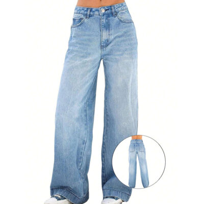 Retro jeans  wide-leg loose straight pants