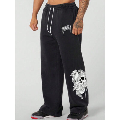 Dark style slacks men long pants