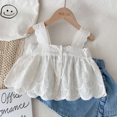 Baby girl summer suit white dress