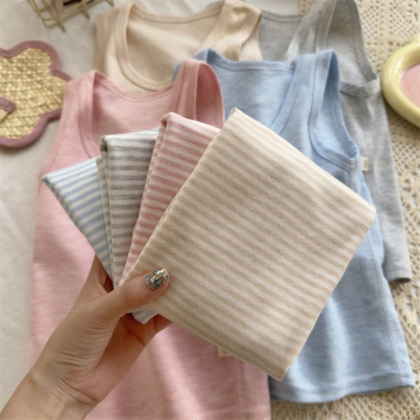 Second image of boys and girls close-fitting sleeveless warm pajamas soft