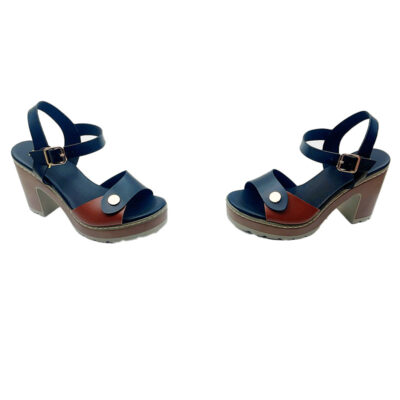 fish beak thick heel buckle strap sandals for women