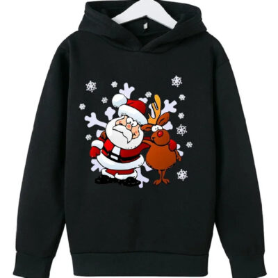 Christmas Deer Children’s Hoodie Pullover for Boys