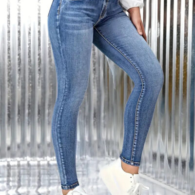 spot elastic skinny women’s fashion jeans