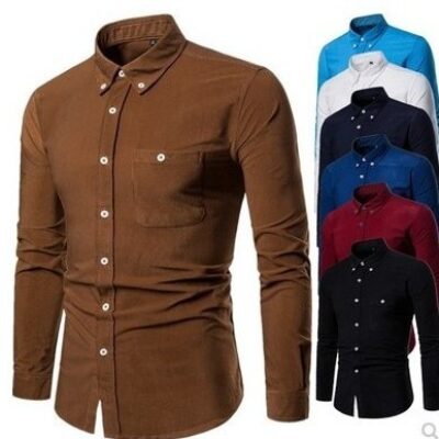 Men’s slim casual long shirts