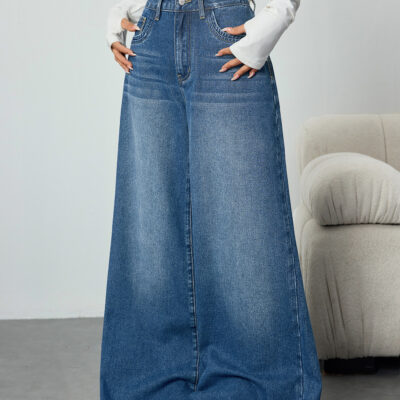 wide-leg jeans trousers for women