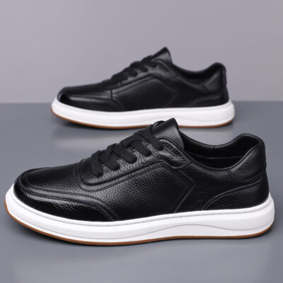 Top layer cowhide casual leather shoes for men