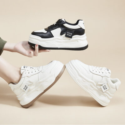 thick-soled shallow white shoes