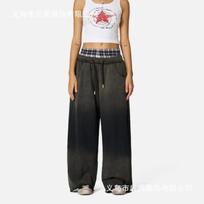 women’s street plaid sweatpants