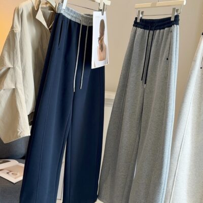 Fleece thickened high-waisted sweatpants