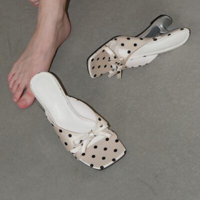 polka dot love high heel square toe sandals