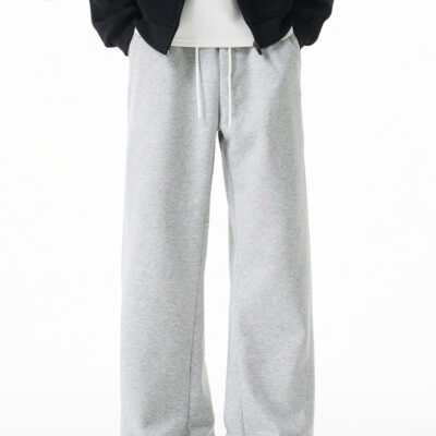 men’s straight wide-leg long pants