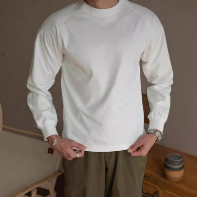cotton raglan long-sleeved T-shirt