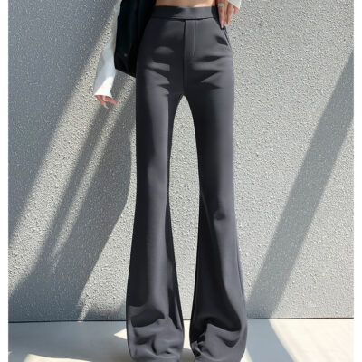 Black bootcut suit pants for women