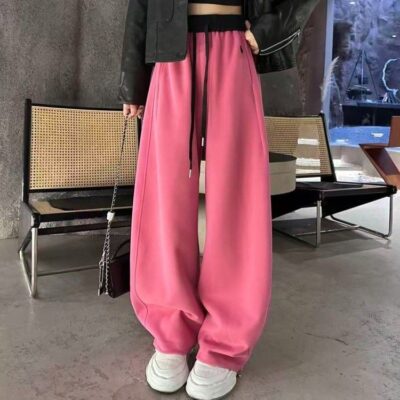 high-waisted slimming cutlash wide-leg sweatpants