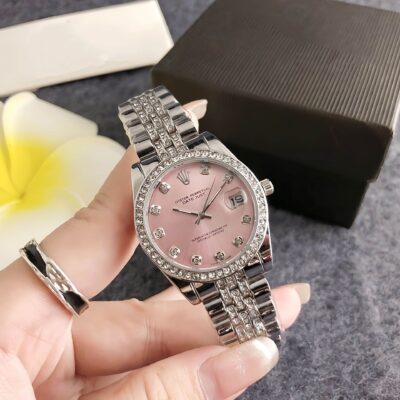 Women’s Fashion Unisex Round Diamond Watch
