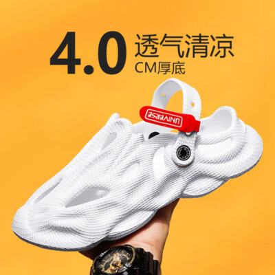 men’s summer wear cut-out breathable slippers