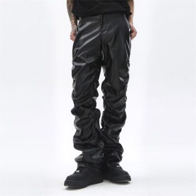 Dark punk niche design leather pants