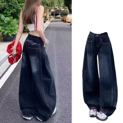 Retro wide-leg jeans for women