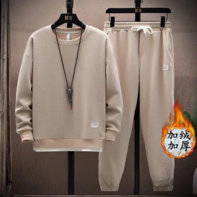 Waffle fleece thickened plus size sweatshirt