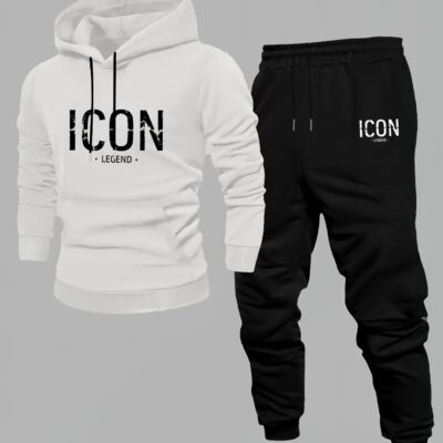 Men’s Top and Bottom Color-blocking Sweatshirt