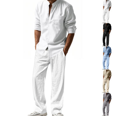 Men’s Breathable Long Sleeve Long Pants Shirt