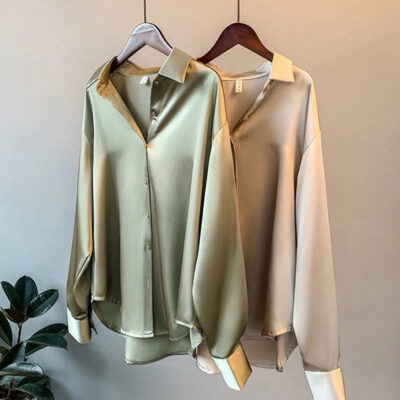 Long sleeve satin shirt