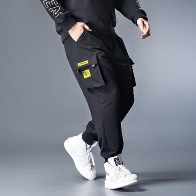 men’s fleece thickened multi-pocket overalls