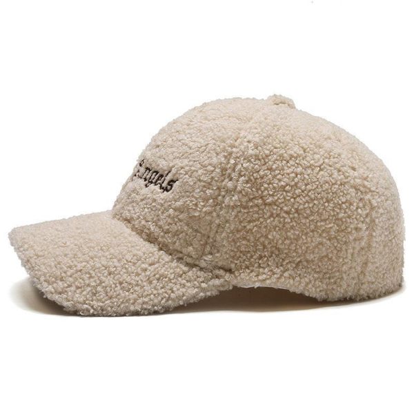 Second image of thickened warm lamb wool hat