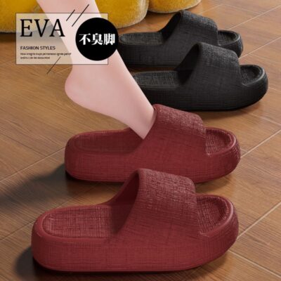 Platform slippers women’s angora red