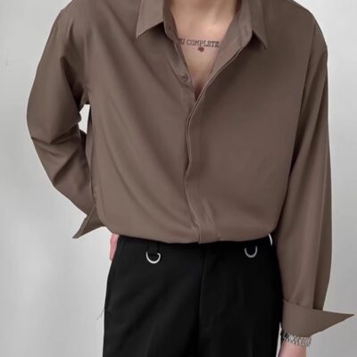 Luxury high-end coffee color shirt