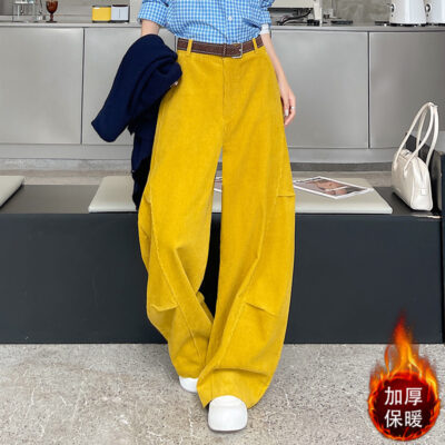 high-waisted scimitar wide-leg slacks