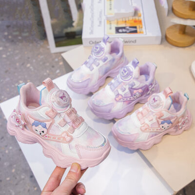 Girls Swivel Button Shoe