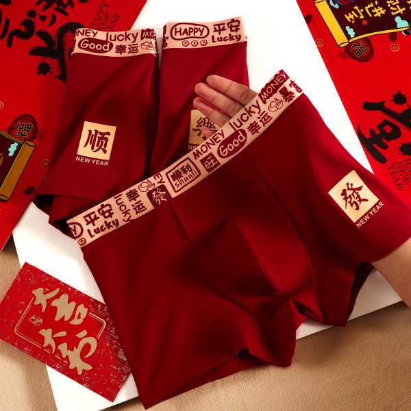 Second image of Red boys' boxer shorts
