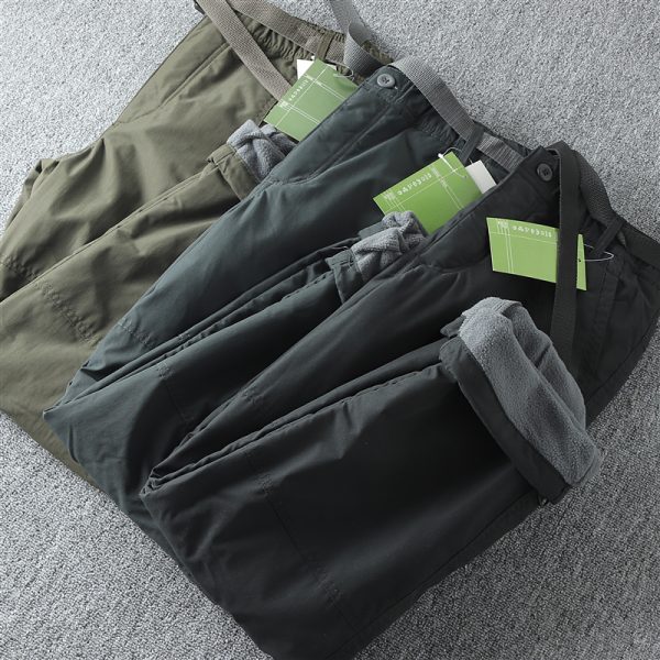 Second image of Men's windproof and waterproof velvet soft shell pants