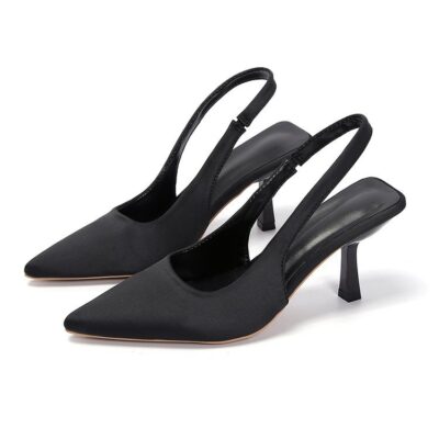 Pointed Toe Stiletto Heels Back Empty Toe Sandals