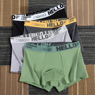 Fashion solid color men’s comfortable boxers