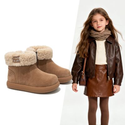 children’s soft-soled non-slip cotton boots