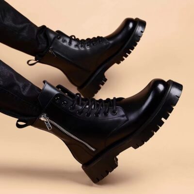 men’s zipper soft leather boots