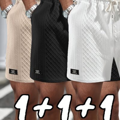 Men’s Casual Drawstring Jacquard t-shirts