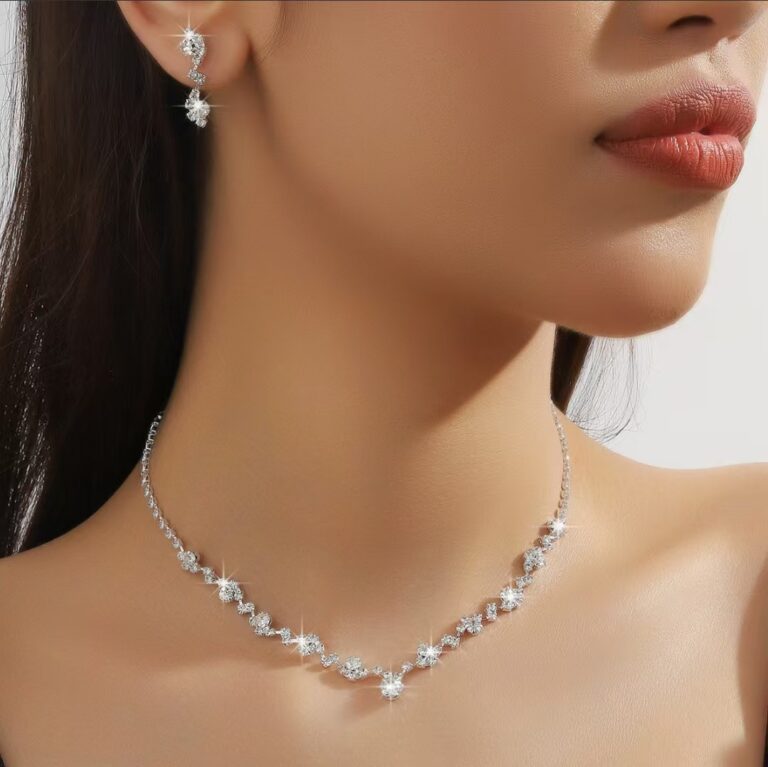Second image of 2-piece set full diamond necklace