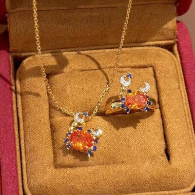 women’s  stone ring necklace