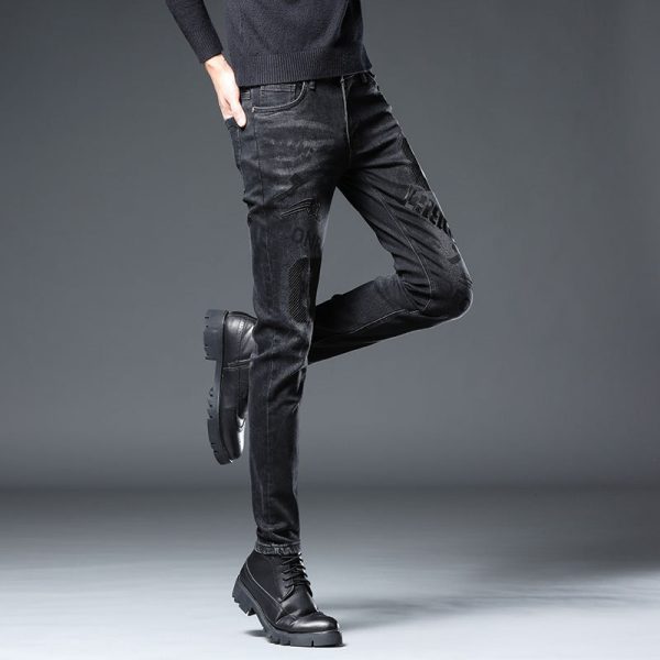 Second image of bullet power casual print jeans men's trousers