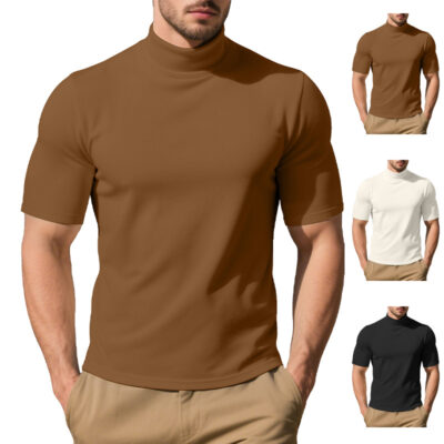 Solid Color Short Sleeve T-Shirt for Men