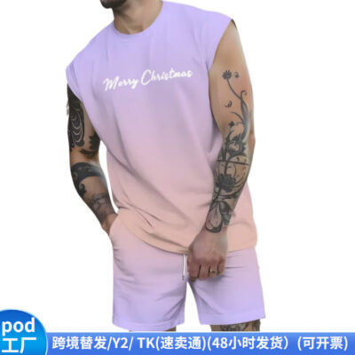 short-sleeved beach pants two-piece set