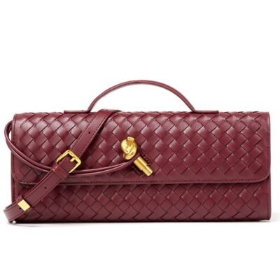 Woven bag, one-shoulder baguette