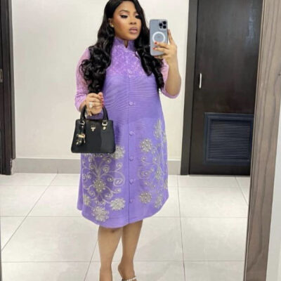 Miyake pleated mesh lace hot brick