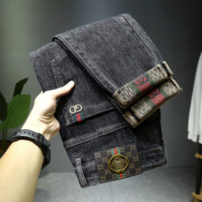 stretch slim pants men’s versatile slacks