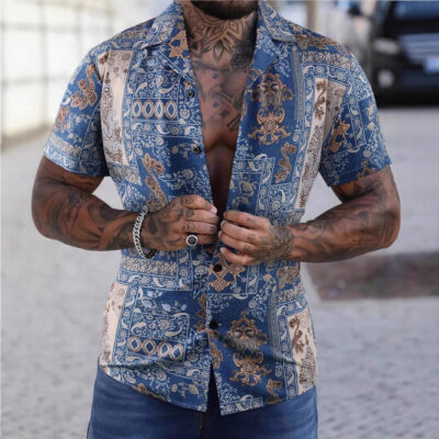 Men’s Shirt 3D Digital Printed Short Sleeve 1