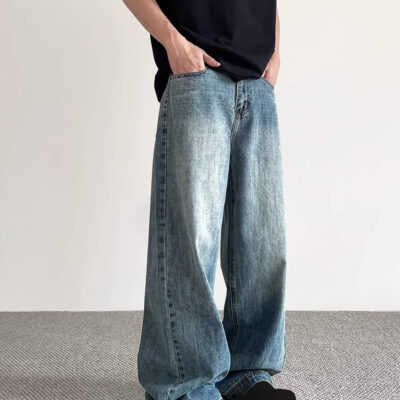 straight and versatile wide-leg long pants